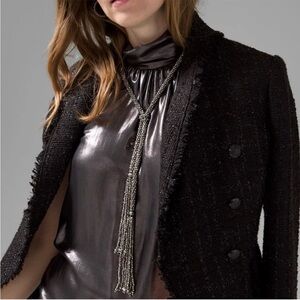 WHBM Hematite Tassel Necklace